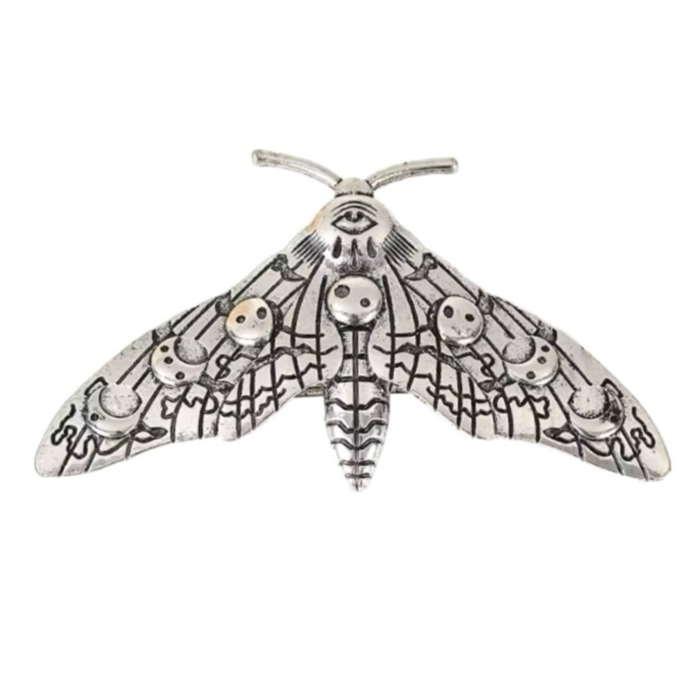 ✨Free People Lunar Phase Silver Moth Hair Clip - Picture 4 of 8